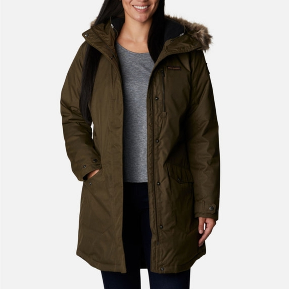 Columbia Women's Suttle Mountain Long Insulated Jacket (size XXL, olive green) - Picture 7 of 9